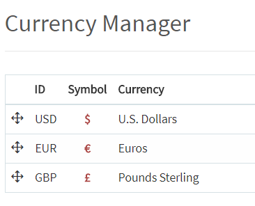Multi-currency