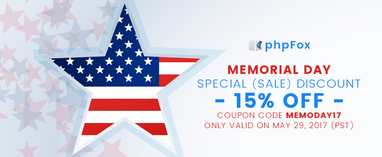 Get 15% OFF on Memorial Day