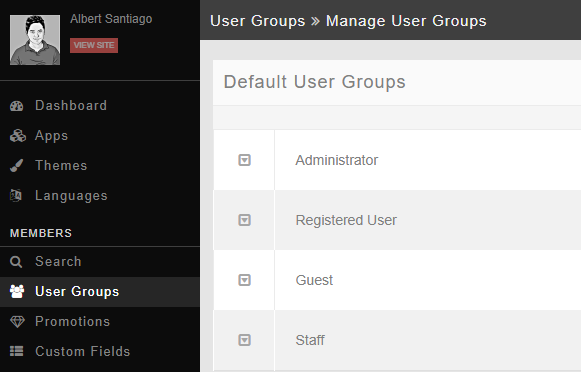 UserGroup Settings