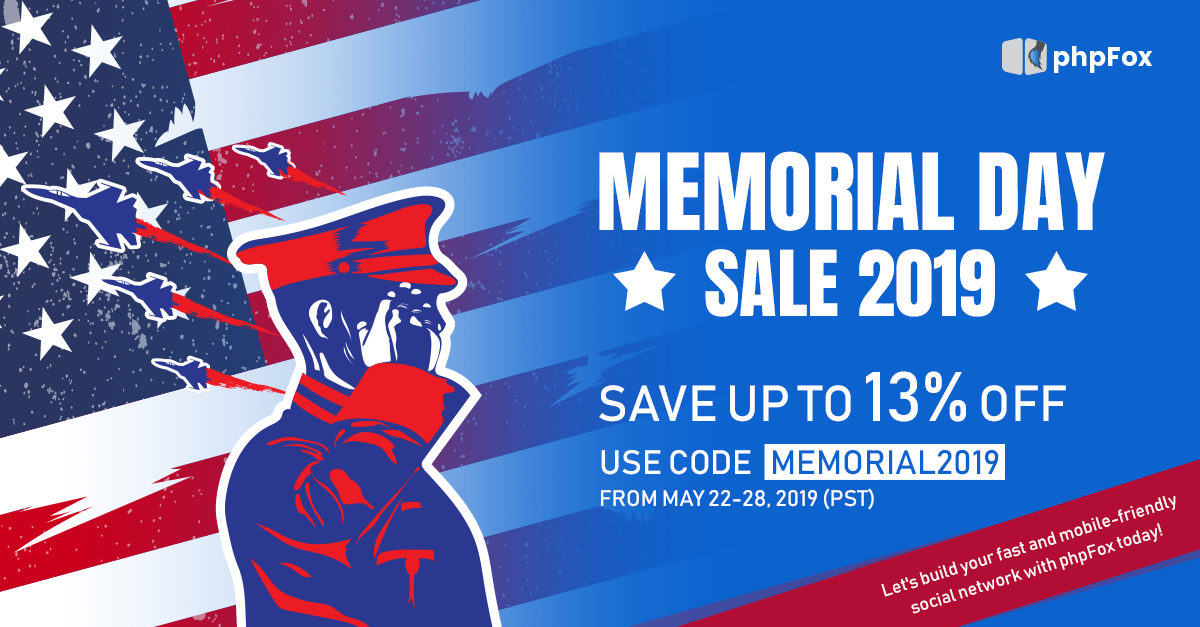 Memorial Day Sale 2019: Save up to 13%!