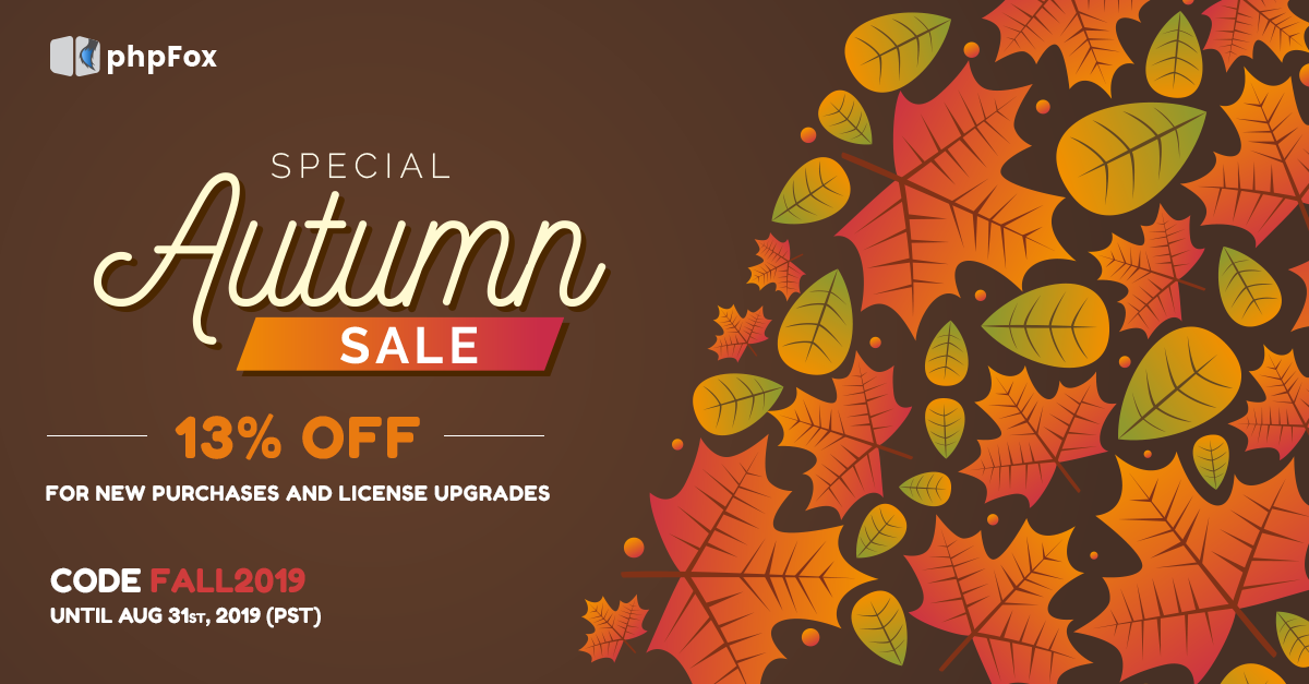 Special Autumn Sales 2019 – Spread love and get 13% Off