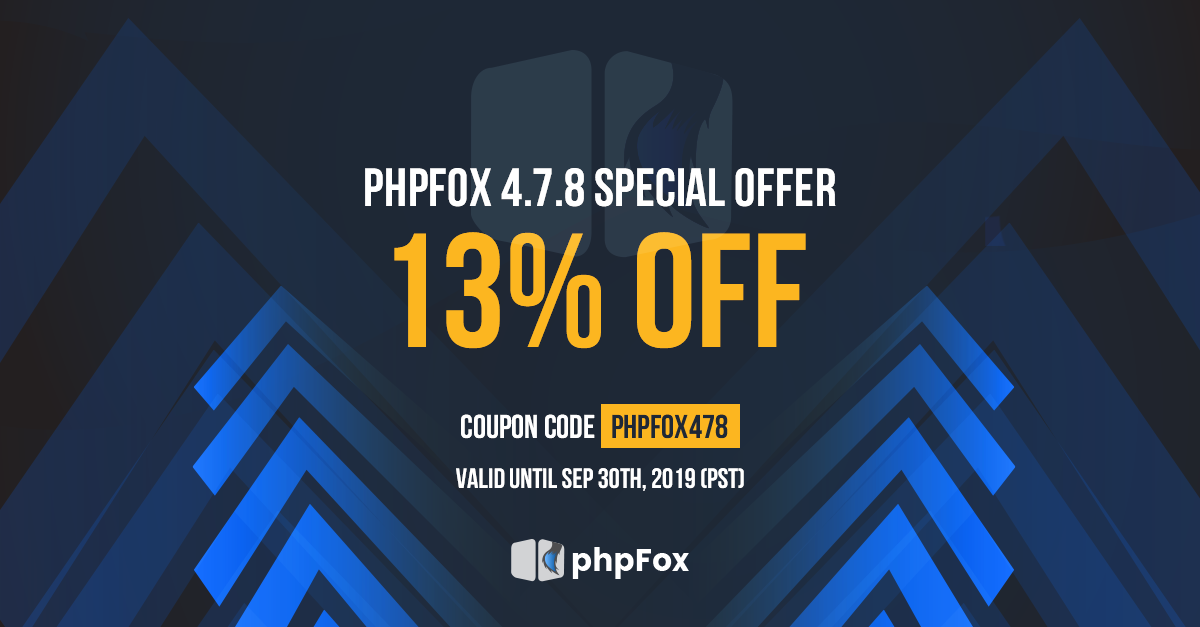 Special Offer: 13% Off until Sep 30th 2019