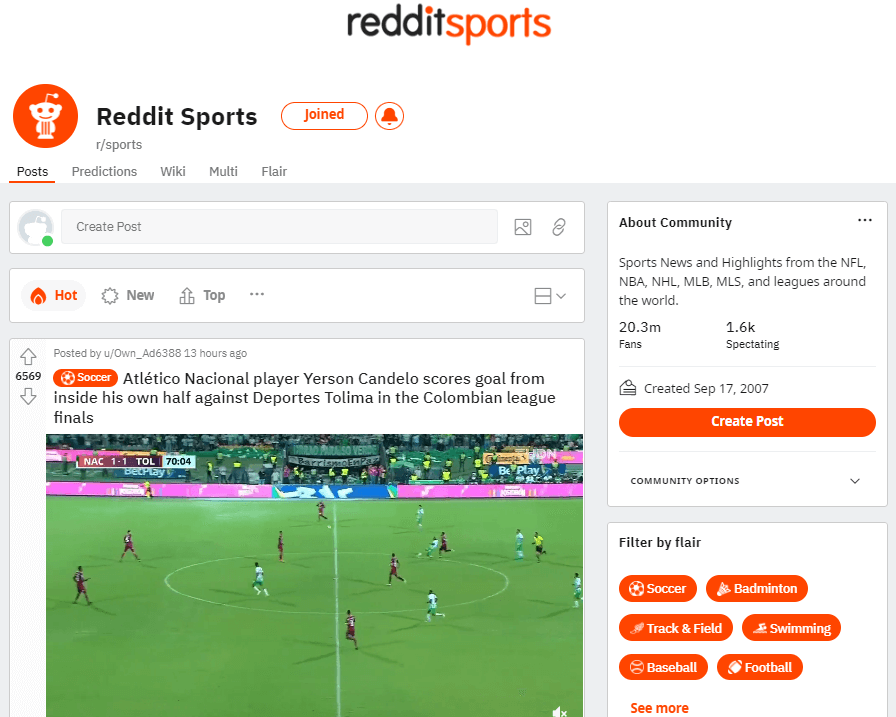 reddit-sports-community