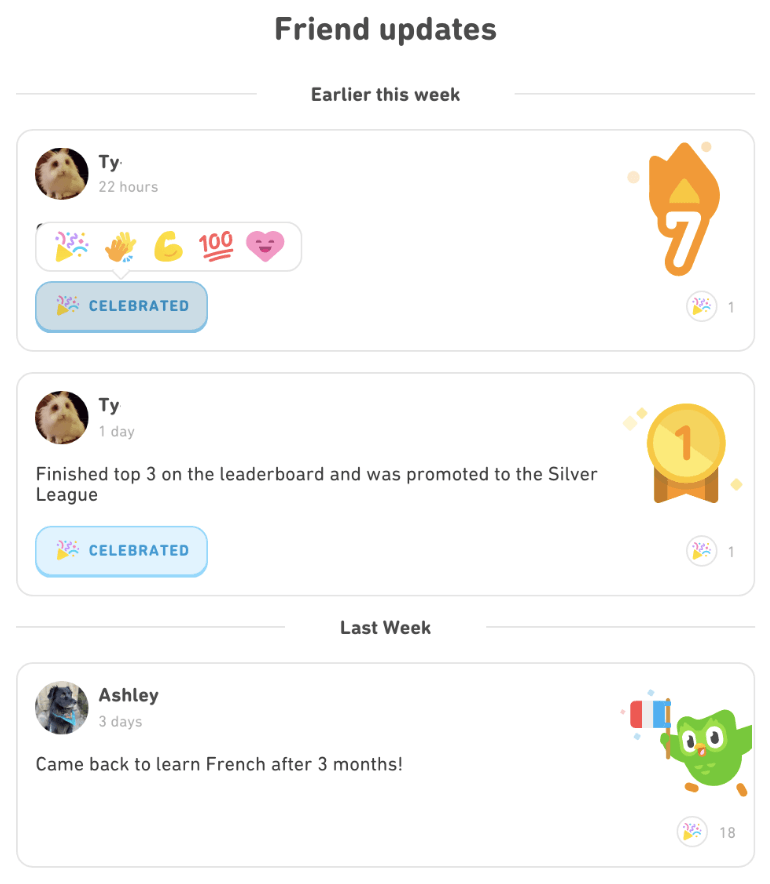 activity on Duolingo