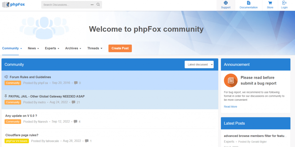 phpFox-support-community