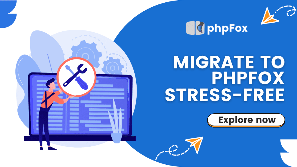 the image describe it's stress free to migrate to phpFox using phpFox Migration Services 