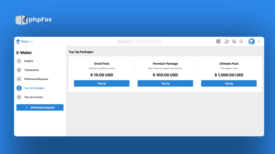 ewallet top up